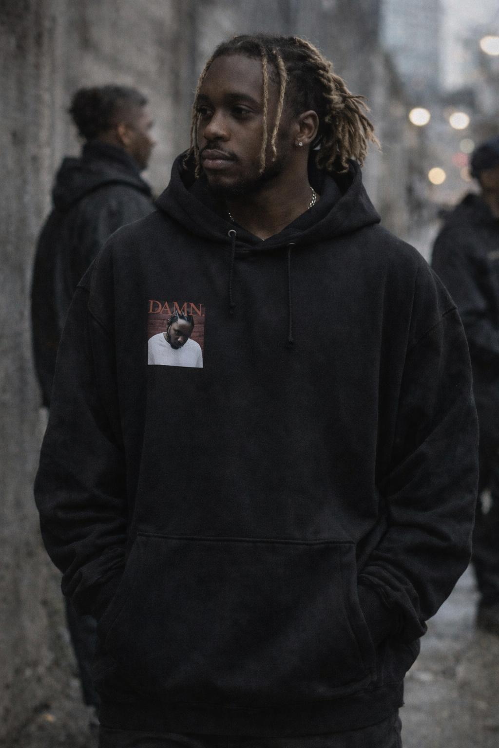 Kendrick Lamar Damn Album Cover Hoodie - Black