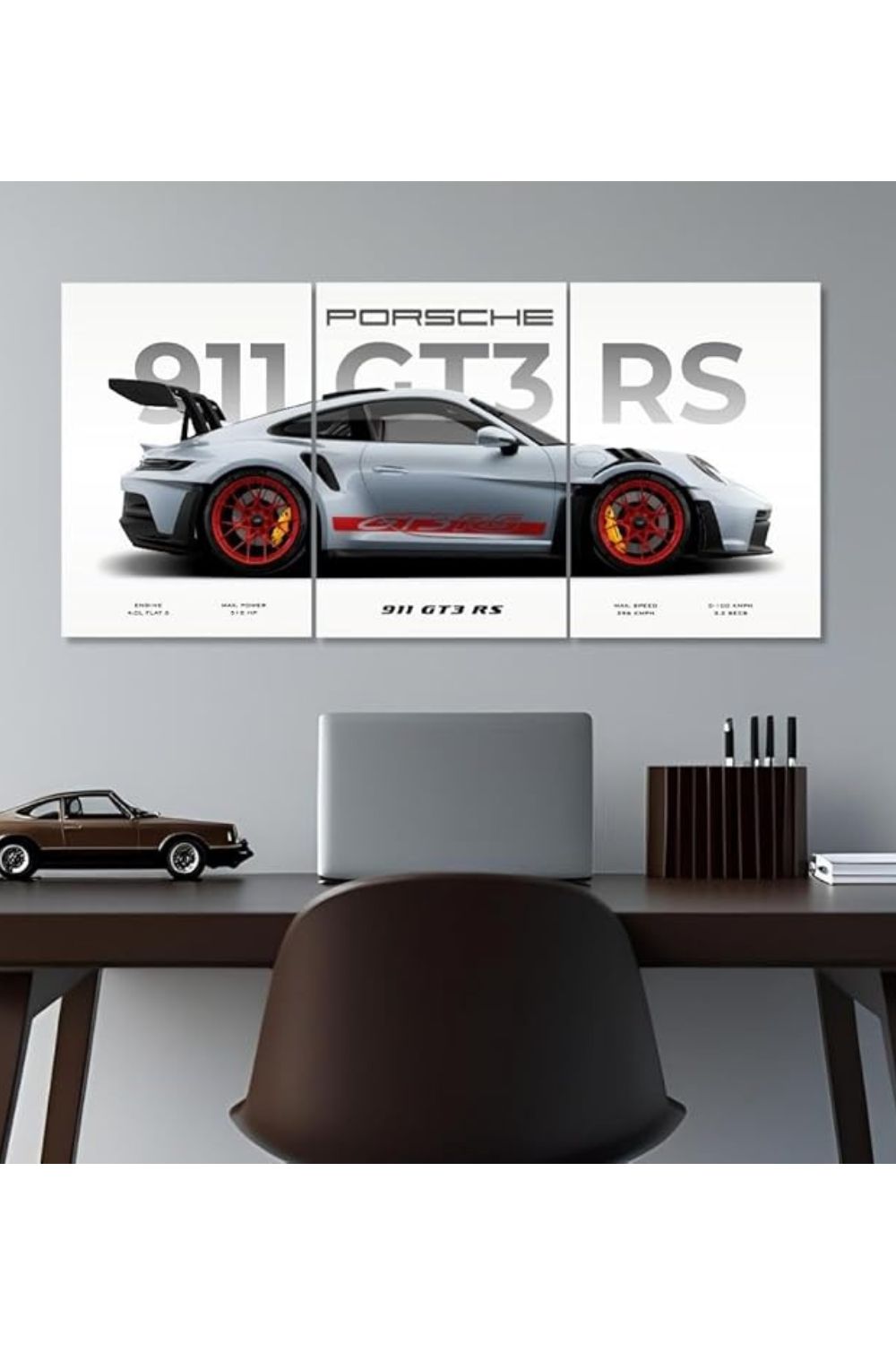 Porsche 911 GT3 RS – 3-Piece Minimal Wall Art Set (A3)