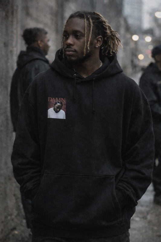 Kendrick Lamar Damn Album Cover Hoodie - Black
