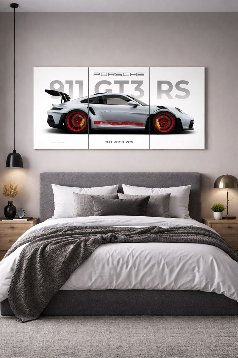 Porsche 911 GT3 RS – 3-Piece Minimal Wall Art Set (A3)