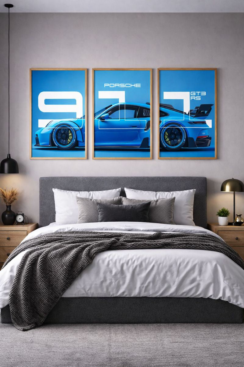 Porsche 911 GT3 RS – 3-Piece Wall Art Set (A3)
