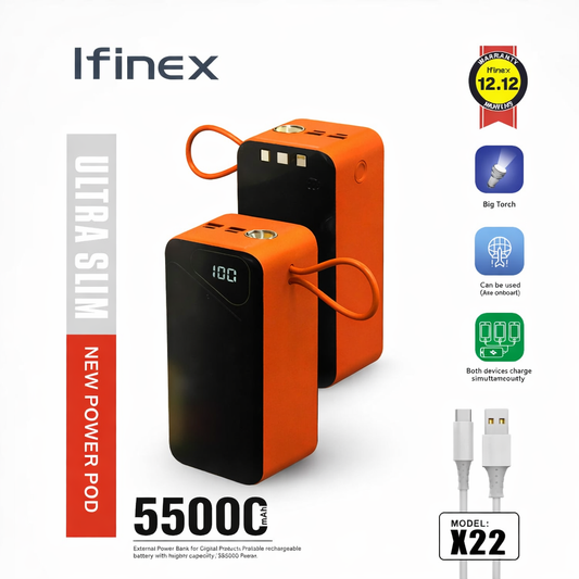 Ifinex Ultra Slim Power bank – 55000mAh (Model X22)