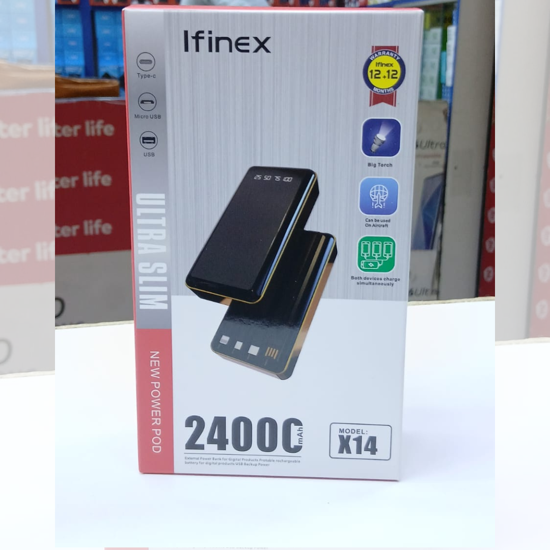 Ifinex Ultra Slim Power Bank – 24000mAh (Model X14)