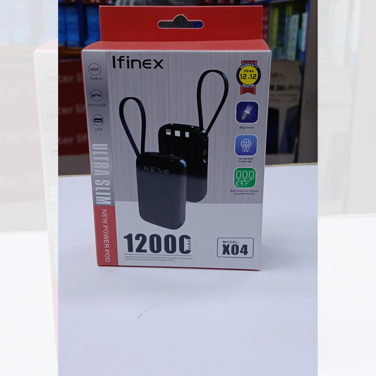 Ifinex Ultra Slim Power Pod – 12000mAh (Model X04)