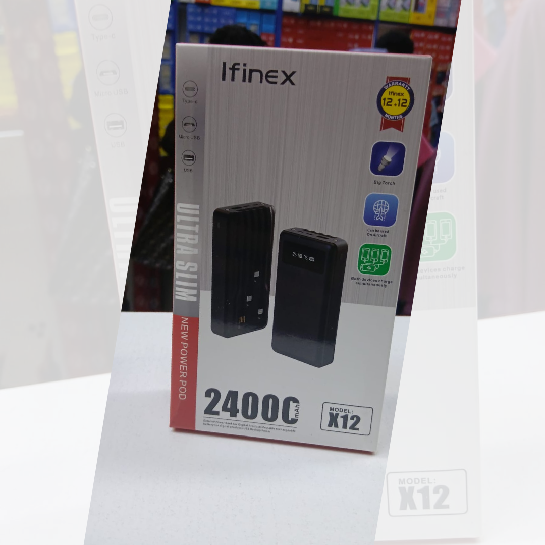 Ifinex Ultra Slim Power Bank – 24000mAh (Model X12)