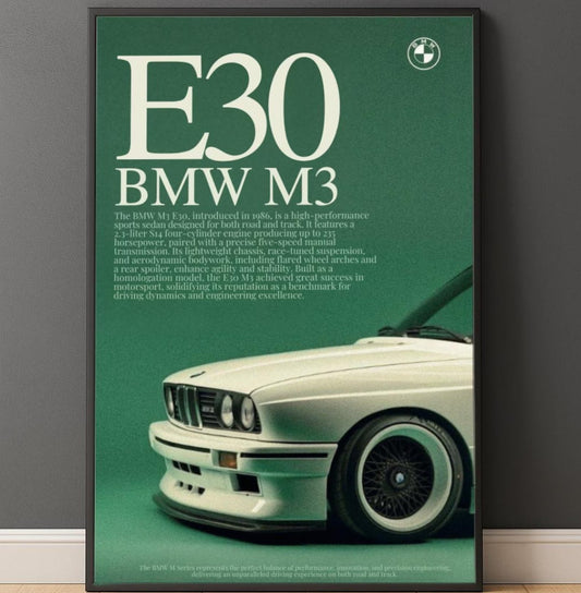 BMW E30 M3 Poster | Vintage Motorsport Wall Art