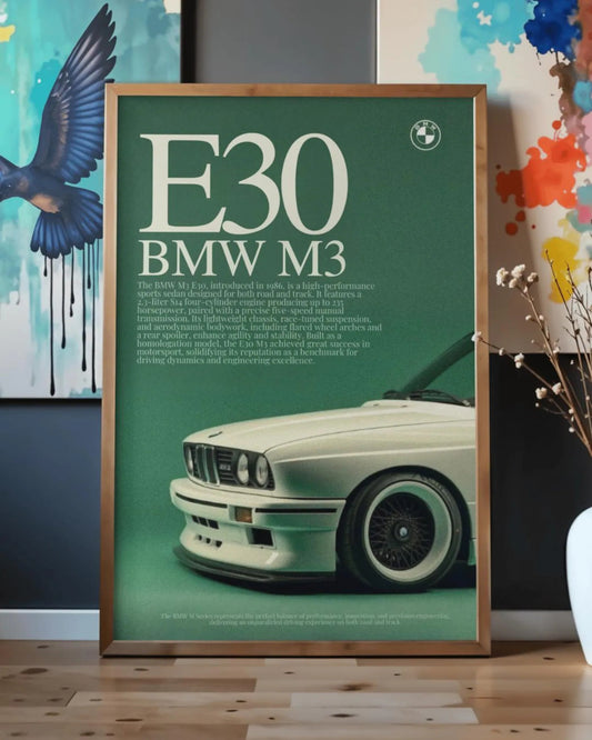 BMW E30 M3 Poster | Vintage Motorsport Wall Art
